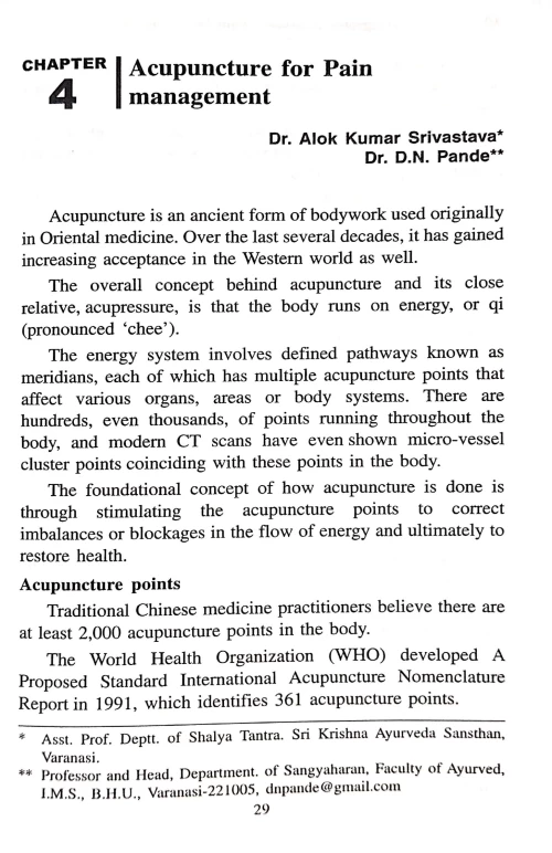 Ayurvedic Pain Management ( Integrated)